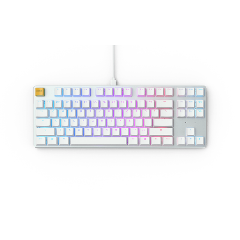 Glorious GMMK Modular Mechanical keyboard (White ice) - Gateron Brown Switch
